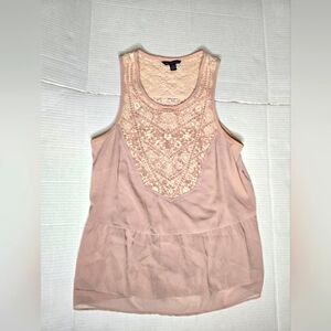 American Eagle Dusty Pink Floral Lace Blouse